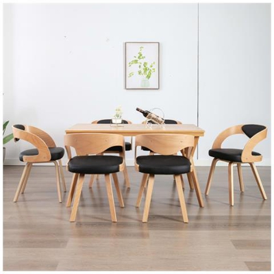 Sedie Da Pranzo 6 Pz Nere In Legno Piegato E Similpelle