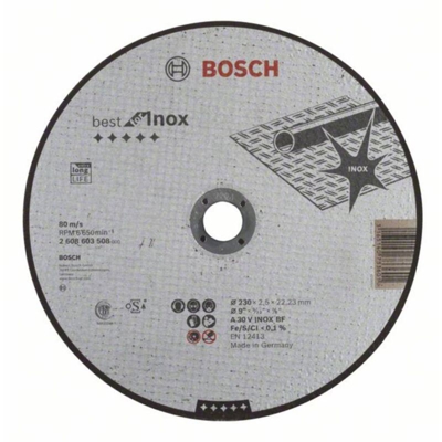 Bosch Accessories 2608603508 2608603508 Disco di taglio dritto 230 mm 22.23 mm 1 pz.