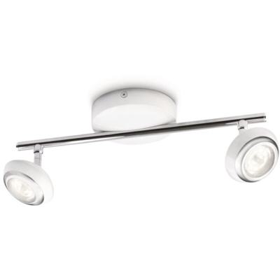 LM Spot LM Barra spot 2 luci LED metallo bianco con dettaglio cromo - PHILIPS