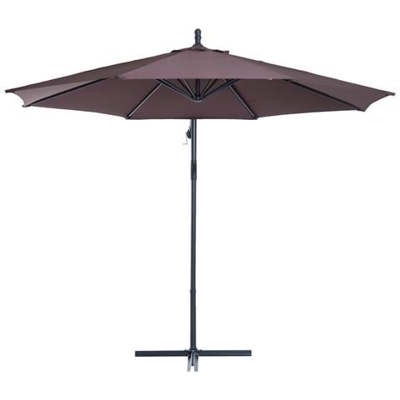 Ombrellone Parasole Decentrato Con Angolo Inclinabile Da Giardino In Metallo, Poliestere Ø 3×2.6m Caffè
