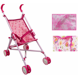 Passeggino giocattolo per bambola 50cm rosa carrozzino metallo richiudibile - BS en oferta