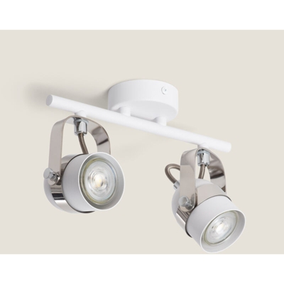 Lampadario Orientabile Sinner 2 faretti Bianco Bianco - LEDKIA