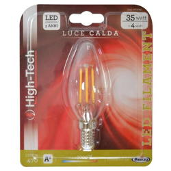 High-Tech Lampadina Led Samsung Oliva Filamento E14 4W Luce Calda 3000K 470Lm en oferta