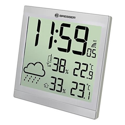 TemeoTrend JC argento LCD Orologio meteo a parete