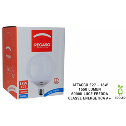 Bighouse It - LAMPADA ECOLED GLOBO E27 18W 6000K PN-058 LUCE FREDDA características