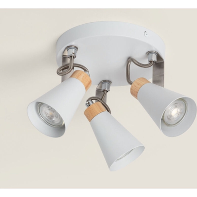 Lampadario Orientabile Mara 3 Faretti Bianco Bianco - LEDKIA