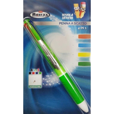 PENNA A SFERA MULTICOLOR 4 COLORI A SCATTO - Maury's
