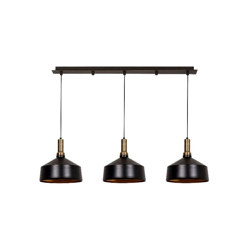 Homemania - Lampada a Sospensione Multi - Lampadario - da Soffitto - Rame, Nero in Metallo, Vernice Elettrostatica, 135 x 34 x 128 cm, 3 x E27, Max precio