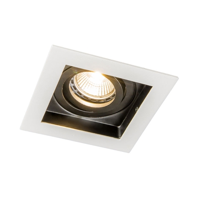 Faretto da incasso carree - Moderno - Acciaio - Bianco - Quadrato Max. 1 x Watt - Qazqa