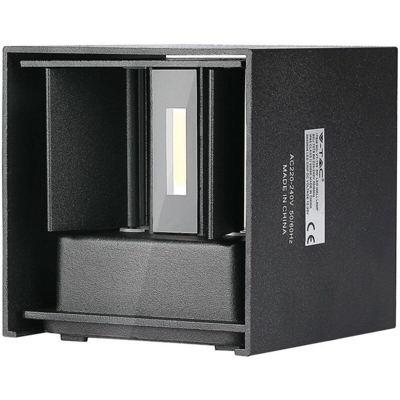 Lampada da muro doppio Led COB 6W IP65 quadrata colore nero VT-759 3000K - V-tac