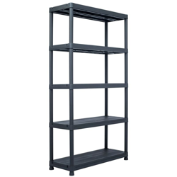 Scaffale Nero 250 kg 80x40x180 cm in Plastica - VIDAXL en oferta