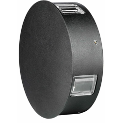 Lampada da muro Led nera 4W Wall Light IP65 forma rotonda V-TAC VT-706 3000K en oferta