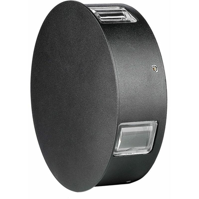 Lampada da muro Led nera 4W Wall Light IP65 forma rotonda V-TAC VT-706 3000K