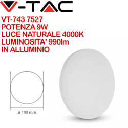 Lampada da muro Led 9W luce indiretta IP65 V-TAC VT-743 4000K características
