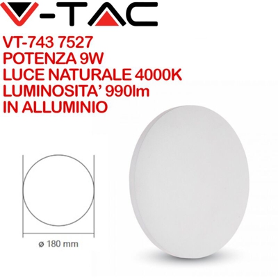 Lampada da muro Led 9W luce indiretta IP65 V-TAC VT-743 4000K