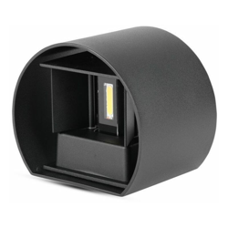 Lampada da muro doppio Led COB 6W IP65 arrotondata colore nero VT-756 4000K - V-tac en oferta