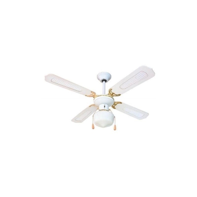 Zephir Ventilatore Da Soffitto Decorativo D.107 4 Pale Con Lampada Comando A Cordicella Reverse Bianco