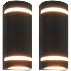Lampade da Parete da Esterno 2 pz 35 W Nere Semicircolari - VIDAXL características