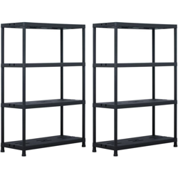 Scaffali 2 pz Nero 220 kg 90x40x138 cm in Plastica - VIDAXL precio