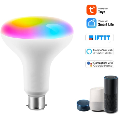 V21-S Tuya Smart Wifi Lampadina Led Rgb + W Supporto Lampadina Led Controllo App Compatibile con Google Home e Controllo Vocale Alexa 11W B22, Bianco
