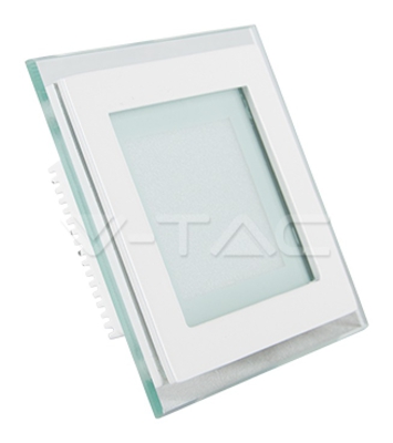 Mini Pannello LED Montaggio a Incasso Quadrato in Vetro 6W 6000K - V-tac