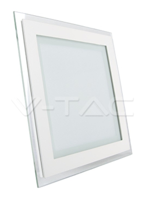 Mini Pannello LED Montaggio a Incasso Quadrato in Vetro 12W 6000K - V-tac