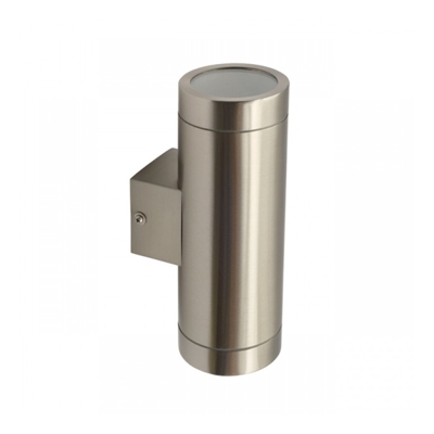 lampada da parete acciaio inox giardino 2 luci 220-240 volt CE GU10 I classe IP44 interno ed esterno kan 18011 - KANLUX