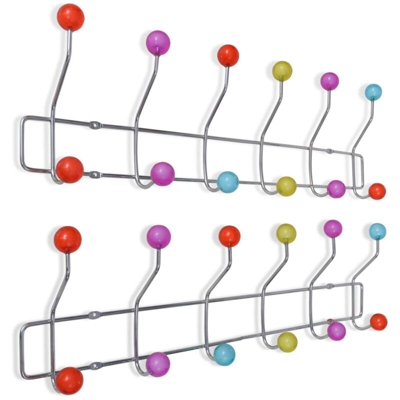 Appendino a Muro Colorato con 12 Ganci 2 pz - VIDAXL