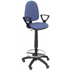 Piqueras Y Crespo - Sgabello ayna bali blu chiaro a bracci fissi ruote per parquet en oferta