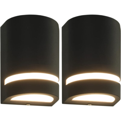 Lampade da Parete da Esterno 2 pz 35 W Nere Semicircolari - VIDAXL precio