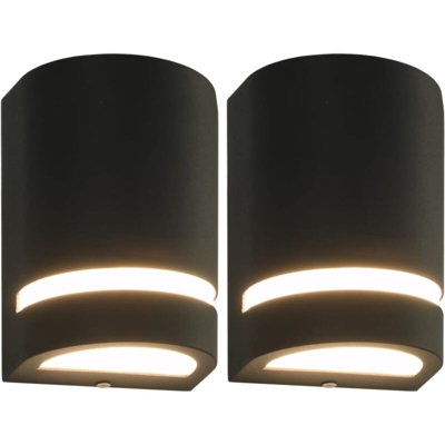 Lampade da Parete da Esterno 2 pz 35 W Nere Semicircolari - VIDAXL