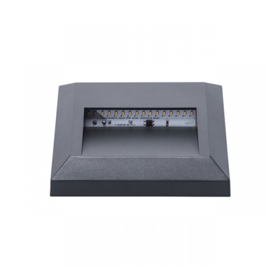 segna passo led 1,1 watt 20000 ore 220-240 volt CE IP65 bianco freddo esterno grigio quadrato kan 22770 - KANLUX