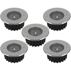 ECD Germany 5 x Faretti LED da Incasso a Pavimento Rotondi in Acciaio Inox / Vetro Impermeabile IP67 Faretto LED da Incasso Rotondo per Esterno precio