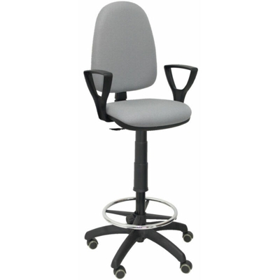 Piqueras Y Crespo - Sgabello ayna bali grigio chiaro a bracci fissi ruote per parquet