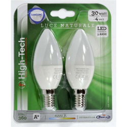 SET 2 LAMPADINE LED SAMSUNG OLIVA E14 4W C37 LUCE NATURALE 4000K 360 LUMEN - High-tech precio