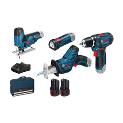 Bosch Set di utensili da 4 pezzi 12V: GSR + GSA + GST + GLI + 2 x GBA 12V 2.0Ah + GAL - 0615990M06 características