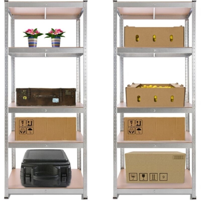 2x Scaffale per Carichi Pesanti 875kg Ripiano Seminterrato 180x75x45cm - Arebos