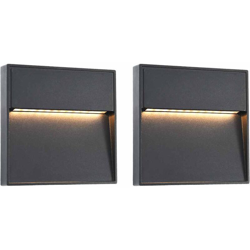 Lampade da Parete da Esterno a LED 2 pz 3 W Nere Quadrate - VIDAXL características