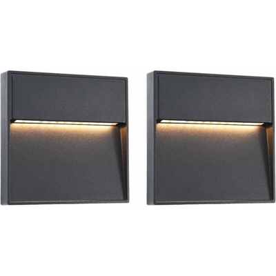 Lampade da Parete da Esterno a LED 2 pz 3 W Nere Quadrate - VIDAXL