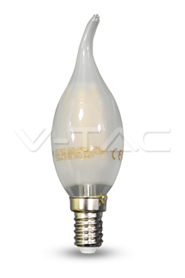Lampadina a Filamento LED E14 Candela Coda 4W 4000K° Vetro Opaco - V-TAC
