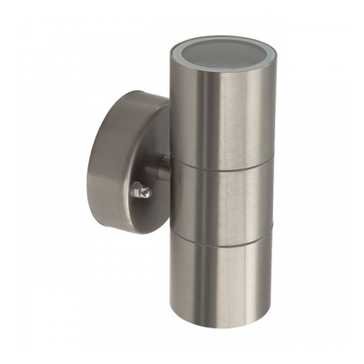 lampada da parete acciaio inox giardino 2 luci 220-240 volt CE GU10 I classe IP44 esterno kan 19121 - KANLUX