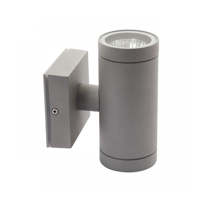 lampada da parete giardino 2 luci 220-240 volt CE GU10 IP54 esterno grigio kan 07080 - KANLUX