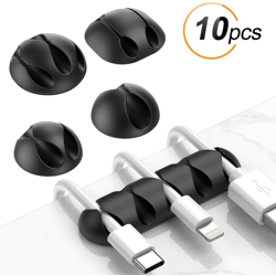 Cavo a clip Durevole Cavo da 10 pezzi Archiviazione desktop, Gestione cavo di ricarica per cavi TV Computer Cellulari Casa e ufficio - Nero - Langray precio