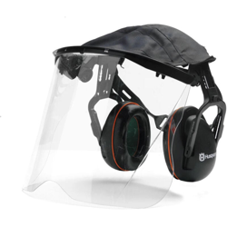HUSQVARNA Cuffia cuffie protettive di protezione 27Db con visiera a norma EN1731 en oferta