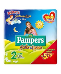 Pampers Sole&Luna Taglia Mini Misura 2 (3-6kg) 21 Pannolini en oferta
