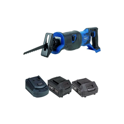 Confezione SCHEPPACH Sciabola cordless CRS450-20ProS 20V - 1 batteria 4.0Ah - 1 batteria 2.0Ah - 1 caricatore rapido