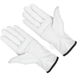 Guanti Fiore Vitello Bianco Orlato da Lavori Pesanti (PROMO 4 PACK)-taglia L STI en oferta