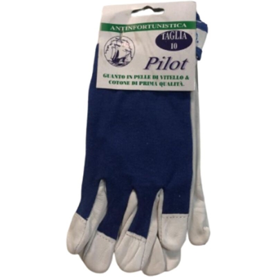 Guanti da lavoro in Pelle di Vitello e Cotone antinfortuni ca meccanica giardino Taglia 10 XL - STI