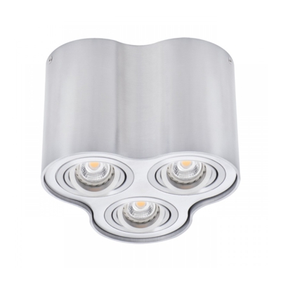 Kanlux - faretto lampada da soffitto spot tondo 220-240 volt 3 luci CE GU10 IP20 grigio interno orientabile kan 25802