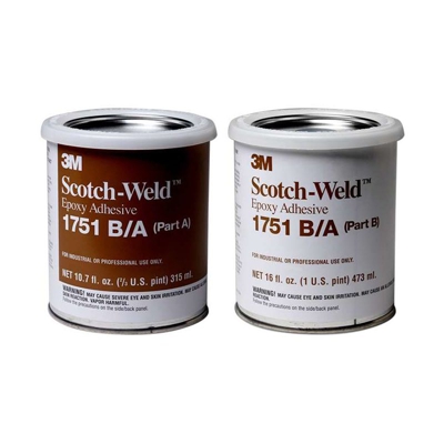 Adesivo epossidico 3M per metalli 1751B/A - kit da due latte = 1,5 litri